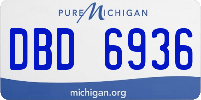 MI license plate DBD6936