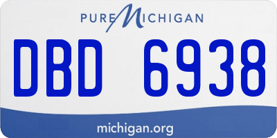 MI license plate DBD6938