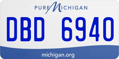 MI license plate DBD6940