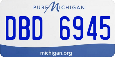 MI license plate DBD6945