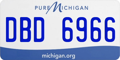 MI license plate DBD6966