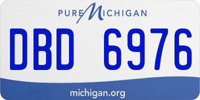 MI license plate DBD6976