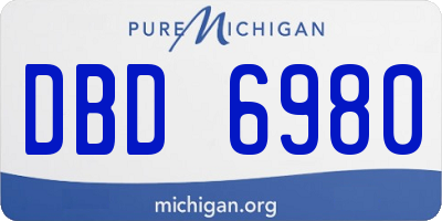 MI license plate DBD6980