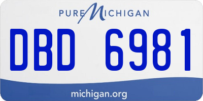 MI license plate DBD6981