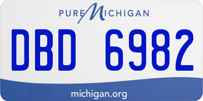 MI license plate DBD6982