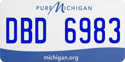 MI license plate DBD6983