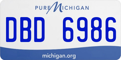 MI license plate DBD6986