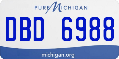 MI license plate DBD6988