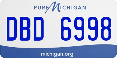 MI license plate DBD6998