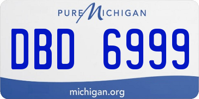 MI license plate DBD6999
