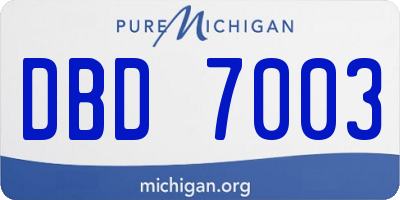 MI license plate DBD7003
