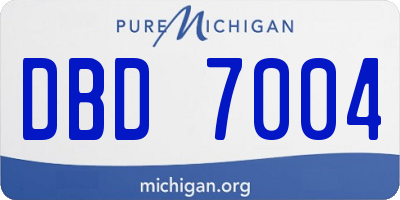 MI license plate DBD7004