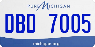 MI license plate DBD7005