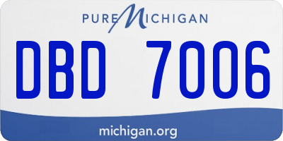 MI license plate DBD7006