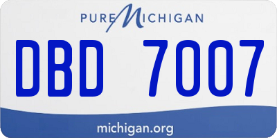 MI license plate DBD7007
