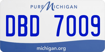 MI license plate DBD7009