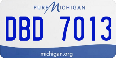 MI license plate DBD7013