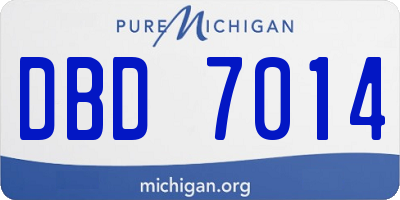 MI license plate DBD7014