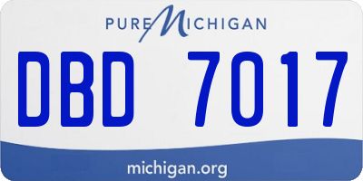 MI license plate DBD7017