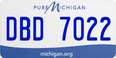 MI license plate DBD7022