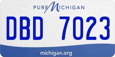 MI license plate DBD7023