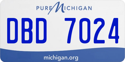 MI license plate DBD7024
