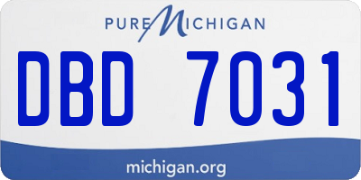 MI license plate DBD7031