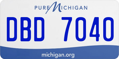 MI license plate DBD7040