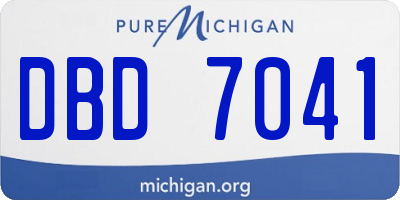 MI license plate DBD7041