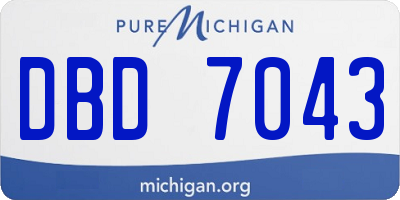 MI license plate DBD7043