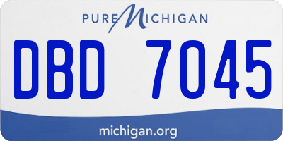 MI license plate DBD7045