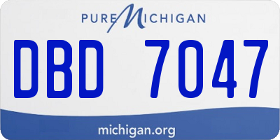 MI license plate DBD7047