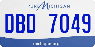 MI license plate DBD7049