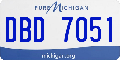 MI license plate DBD7051