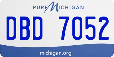 MI license plate DBD7052
