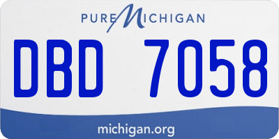 MI license plate DBD7058