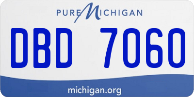 MI license plate DBD7060