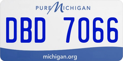 MI license plate DBD7066