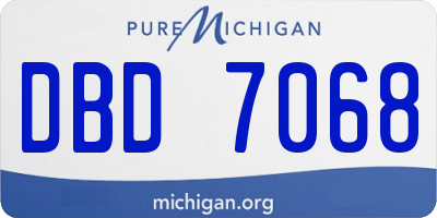 MI license plate DBD7068