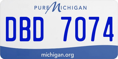 MI license plate DBD7074