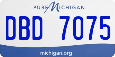 MI license plate DBD7075
