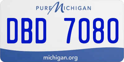MI license plate DBD7080