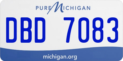 MI license plate DBD7083