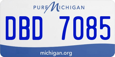 MI license plate DBD7085