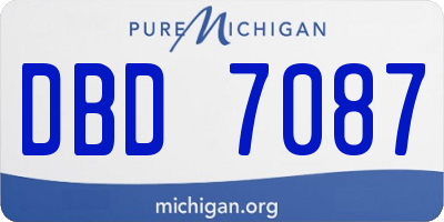 MI license plate DBD7087