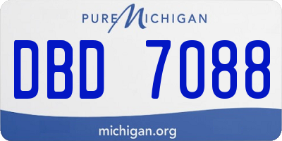 MI license plate DBD7088