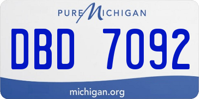 MI license plate DBD7092
