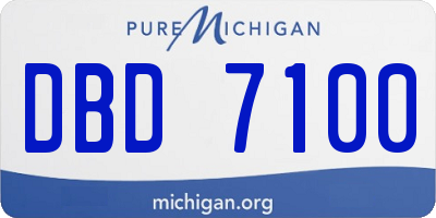 MI license plate DBD7100