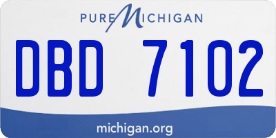 MI license plate DBD7102