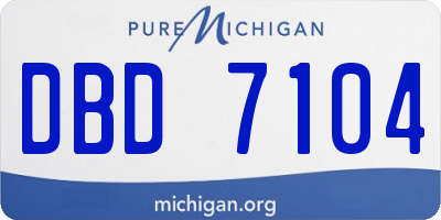 MI license plate DBD7104